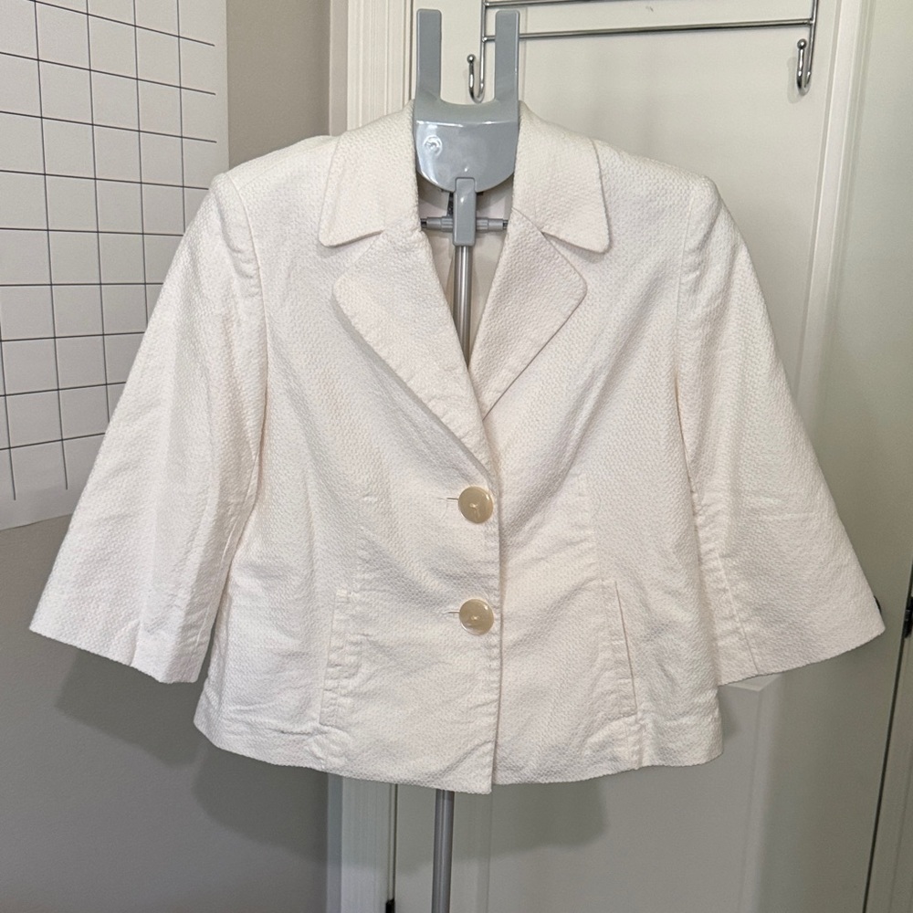 Chico's Cream Blazer with Button Detail
